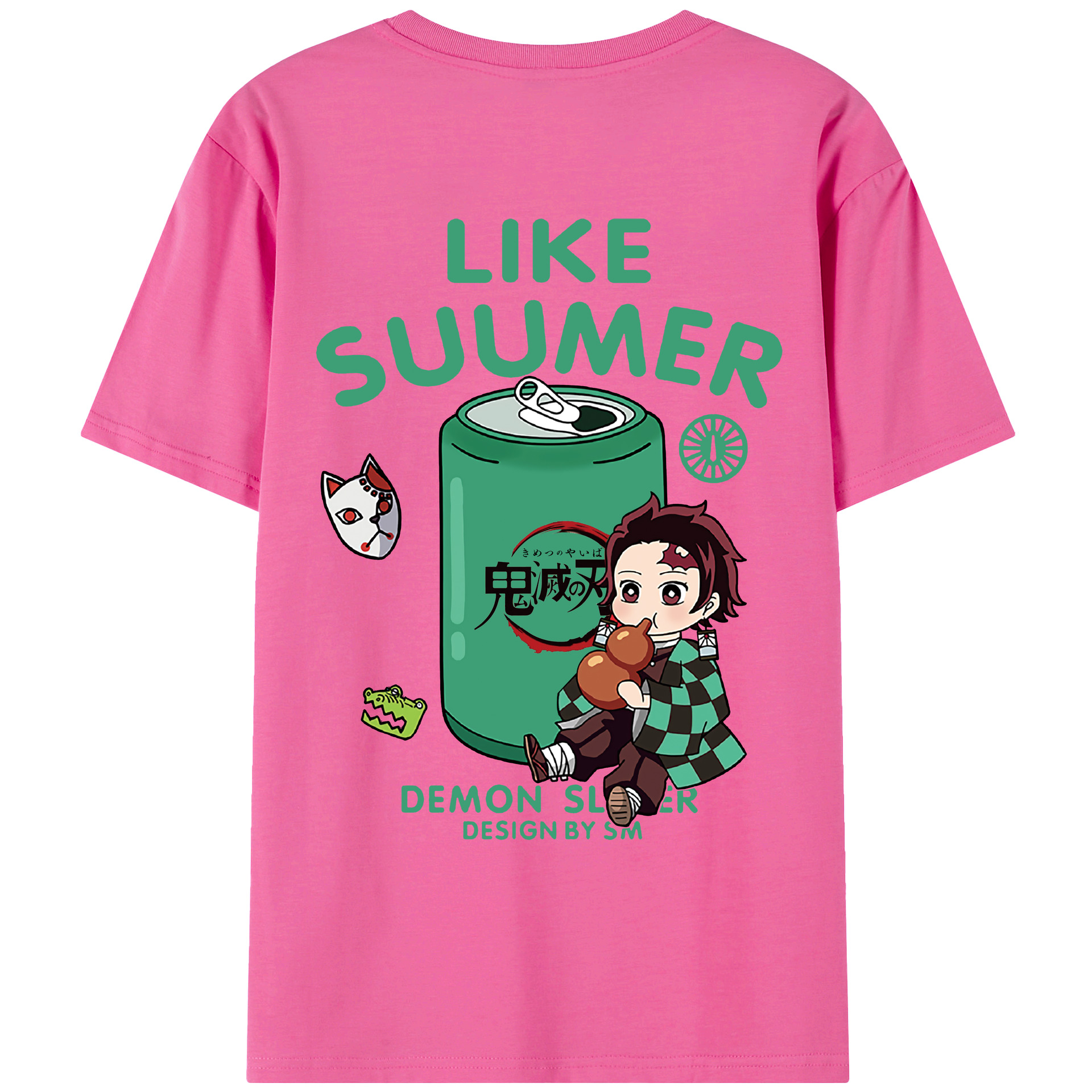 （画像用） 鬼滅の刃 竈門 炭治郎／かまど たんじろう Kamado Tanjirou レディース半袖Tシャツ(バックプリント)